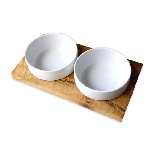 DANDY feeding station (2 x 0.4 l porcelain bowls) for dogs or cats