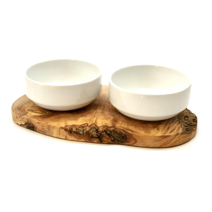 Feeding station RUSTY 2x porcelain bowl 0.4 liters